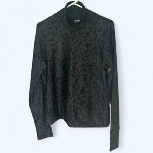 Calia NEW leopard print, long sleeve, athletic cut active top, size XL